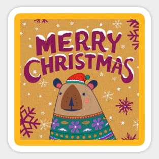 Capybara Christmas Sticker